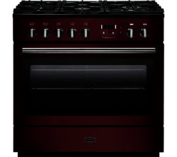RANGEMASTER  Professional FX 90 Dual Fuel Range Cooker - Cranberry & Chrome
